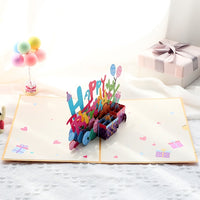 3D Gift Card - Happy Birthday Letters Card