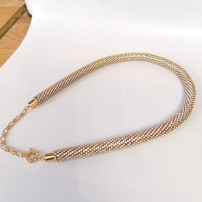 Diamond Look Book Look Chain Necklace