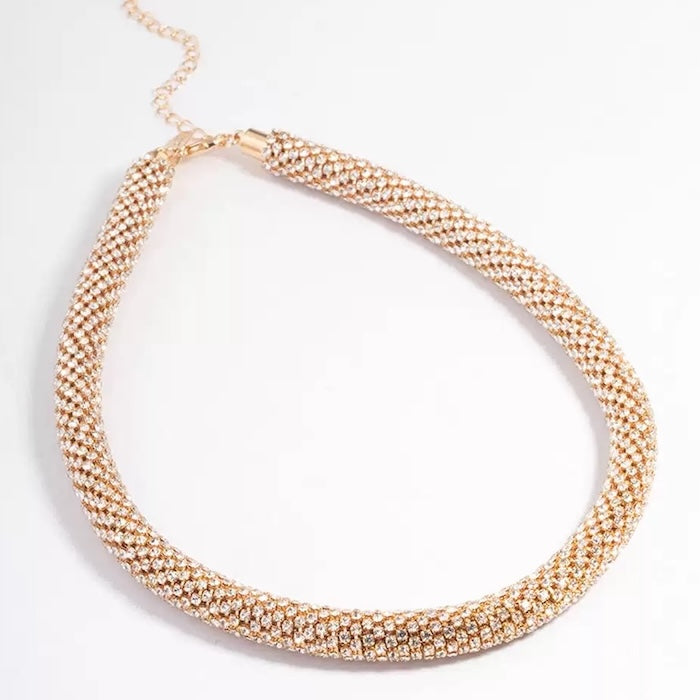 Diamond Look Book Look Chain Necklace