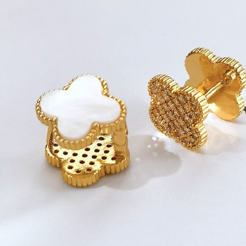 Elegant Lucky Clover Double Sides Earrings