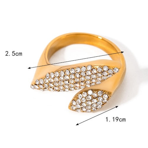 Geometric Dazzling Leaf Rings