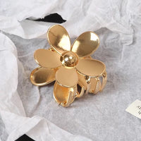 Vivid Flower Claw Metal Hair Clips-Gold n Silver