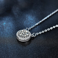 Sparkling Moissanite Halo Necklace