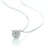 Sparkling Moissanite Halo Necklace