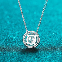 Sparkling Moissanite Halo Necklace