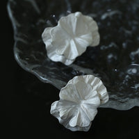 Chunky Silver Flower Petals Earrings