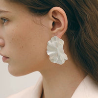 Chunky Silver Flower Petals Earrings