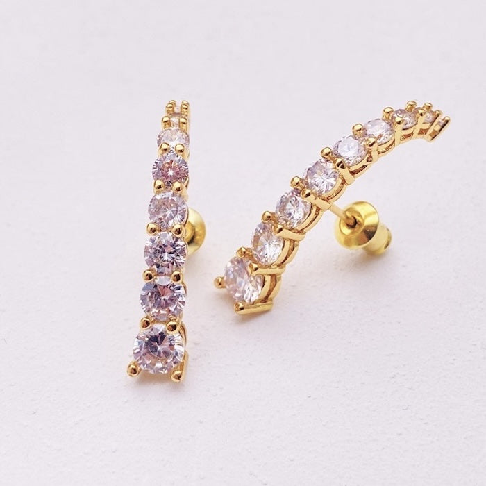 Elegant Sparkling Line Earrings