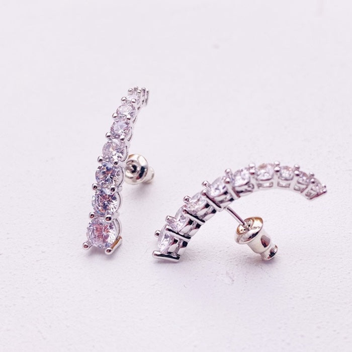 Elegant Sparkling Line Earrings