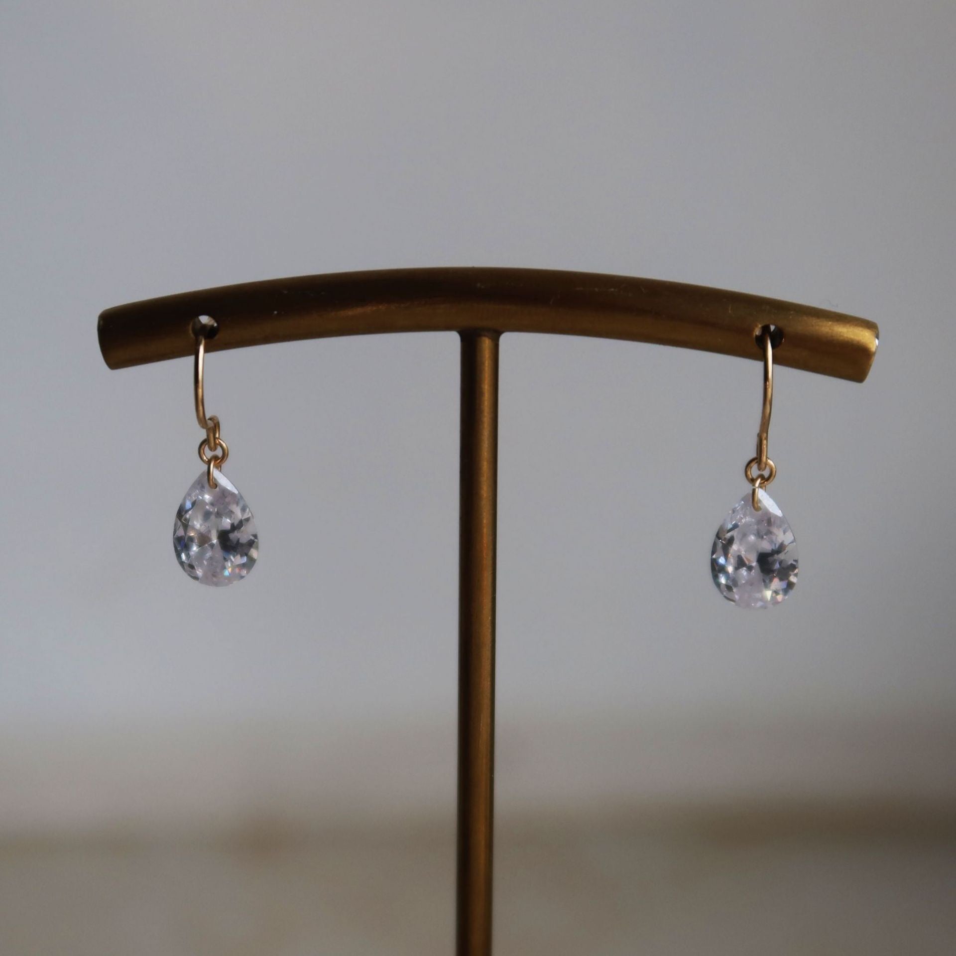 Sparkling Waterdrop Earrings-18K Gold Filled