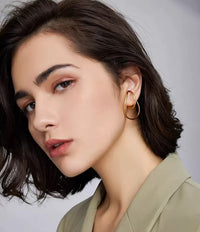 Geometric 3D fluid Line Ear Cuff-One Pair