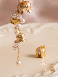 Lily of the Valley Asymmetrical Pearl Earrings