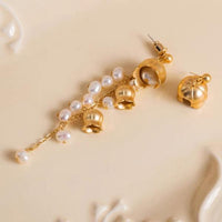 Lily of the Valley Asymmetrical Pearl Earrings