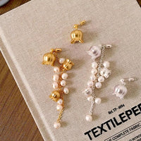 Lily of the Valley Asymmetrical Pearl Earrings