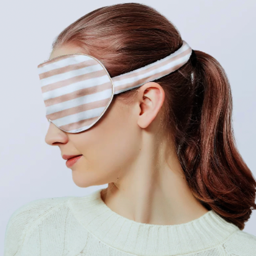 100% Silk Sleep Mask-Strips n Checkboard Patterns