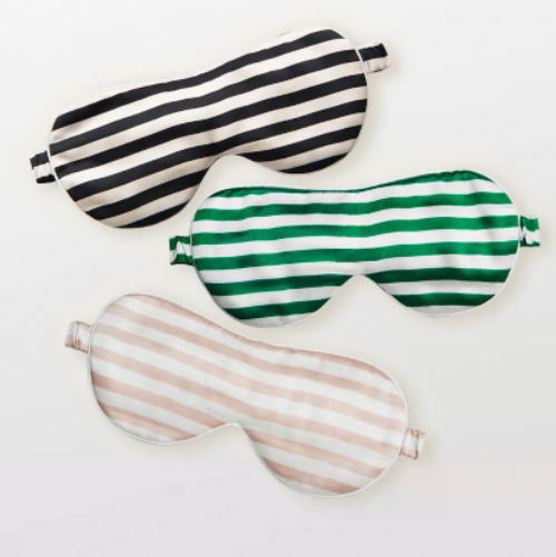 100% Silk Sleep Mask-Strips n Checkboard Patterns