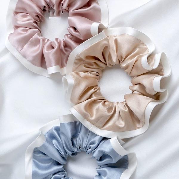 Modern 100% Silk Silhouette Hair Scrunchies