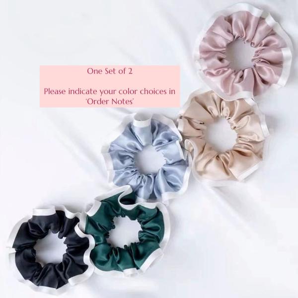 Modern 100% Silk Silhouette Hair Scrunchies