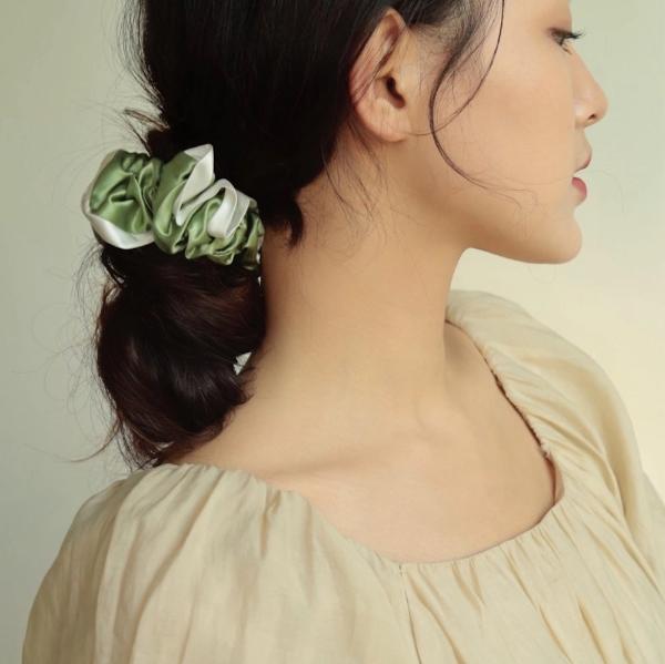 Modern 100% Silk Silhouette Hair Scrunchies