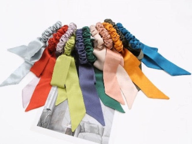 100% Silk Hair Scrunchie Butterfly Bowtie-19mm-One set of 2