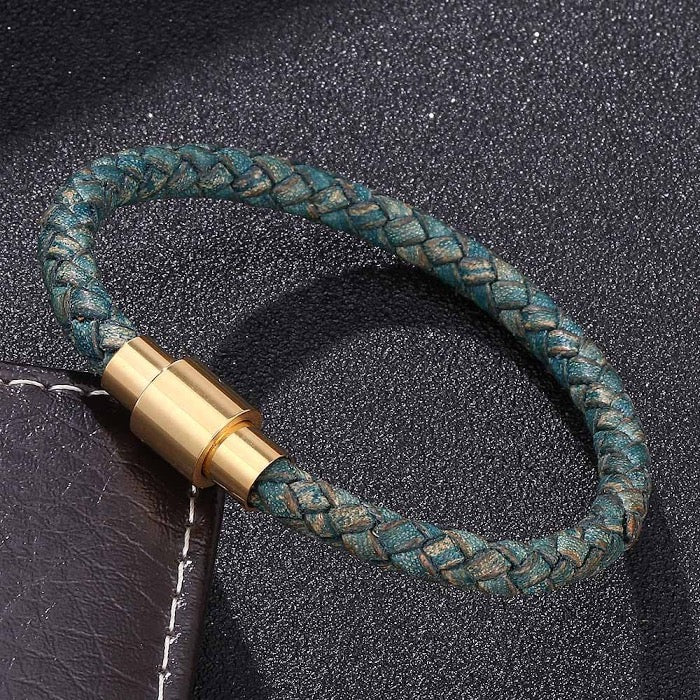 Leather Braided man Bracelet