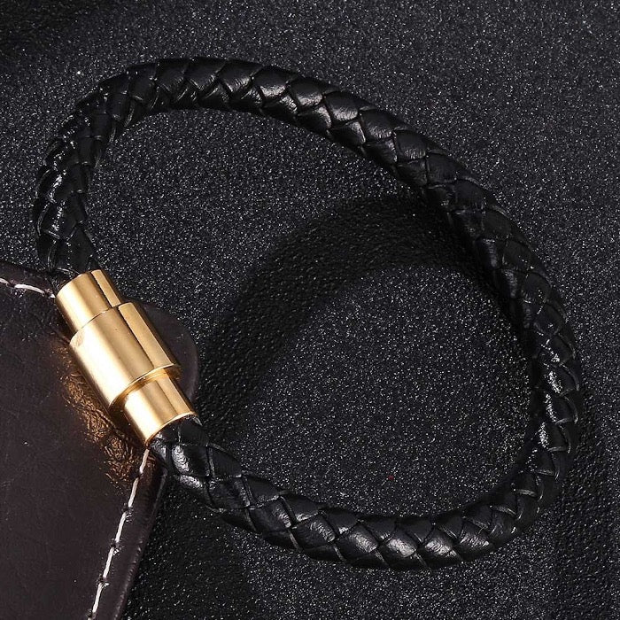 Leather Braided man Bracelet