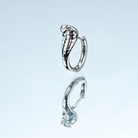 Green Eyes Silver Cobra Earrings