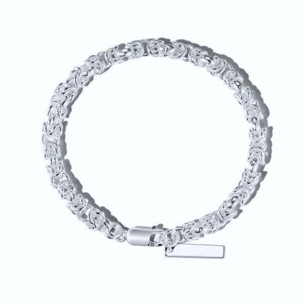 Classic Sterling Silver Dragon Chain Bracelet