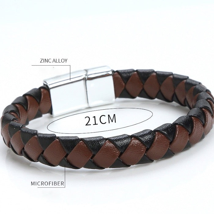 Leather-like Braided gentleman bracelet