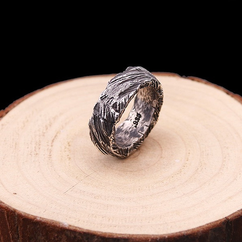 Vintage Inspired Rock Ring -Solid Silver