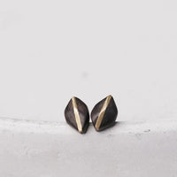 Black Sandalwood Bronze Line Earrings