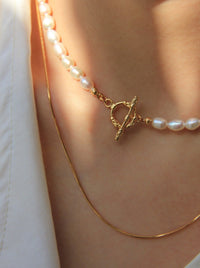 Pearl Beads Necklace with OT buckle