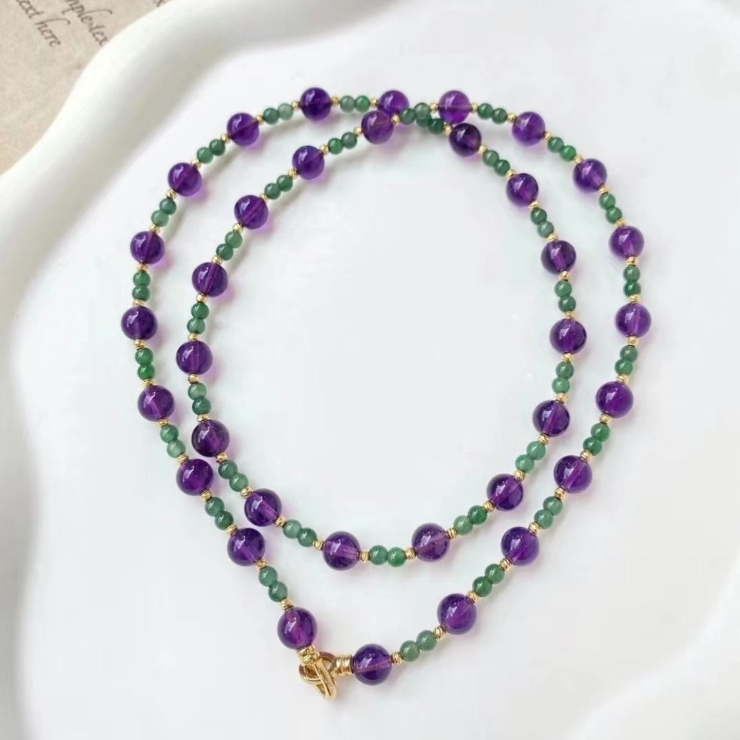 Amethyst Green Onyx Beads Necklace n Bracelet