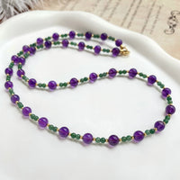 Amethyst Green Onyx Beads Necklace n Bracelet