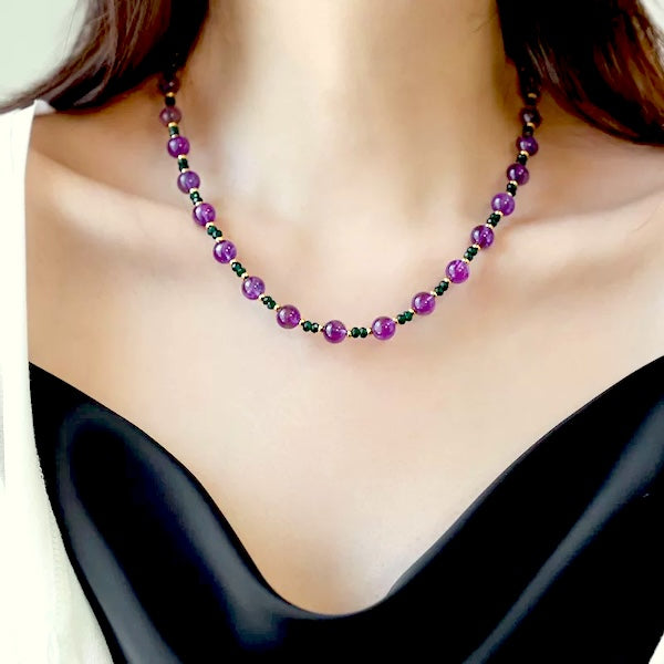 Amethyst Green Onyx Beads Necklace n Bracelet