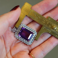 Royal Style Amethyst Square Framed Pendant-Pendant Only