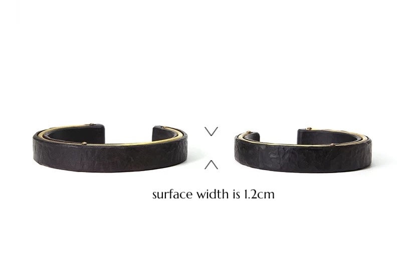 Black Sandal Wood Bronze Line Bangle-Unisex