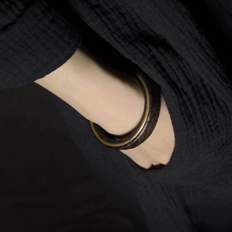 Black Sandal Wood Bronze Line Bangle-Unisex