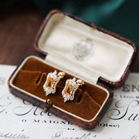 Citrine Royal Style Ear Studs