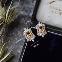 Citrine Royal Style Ear Studs