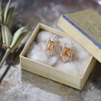 Citrine Royal Style Ear Studs