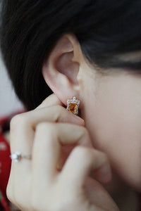 Citrine Royal Style Ear Studs