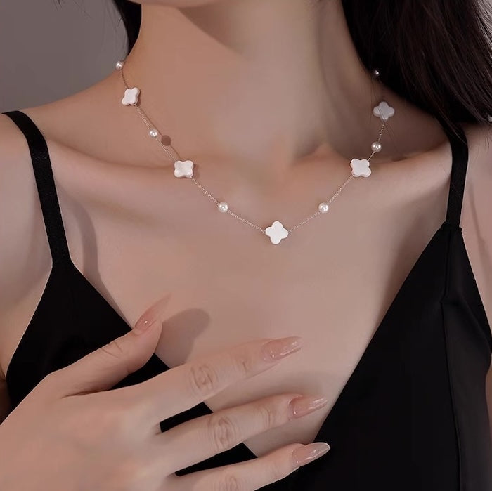 Mother of Pearl Lucky Clover Beads Jewelry Set