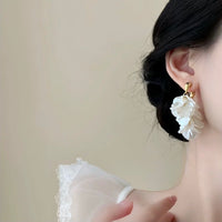 Elegant White Mermaid Tail Earrings