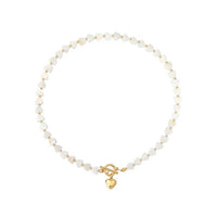 Mother of Pearl Heart Beads Necklace with OT Buckle