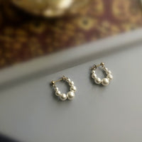 Elegant Pearl Beads Hoop Earrings