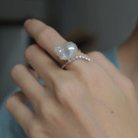 Sparkling Mermaid Baroque Pearl Rings-Adjustable