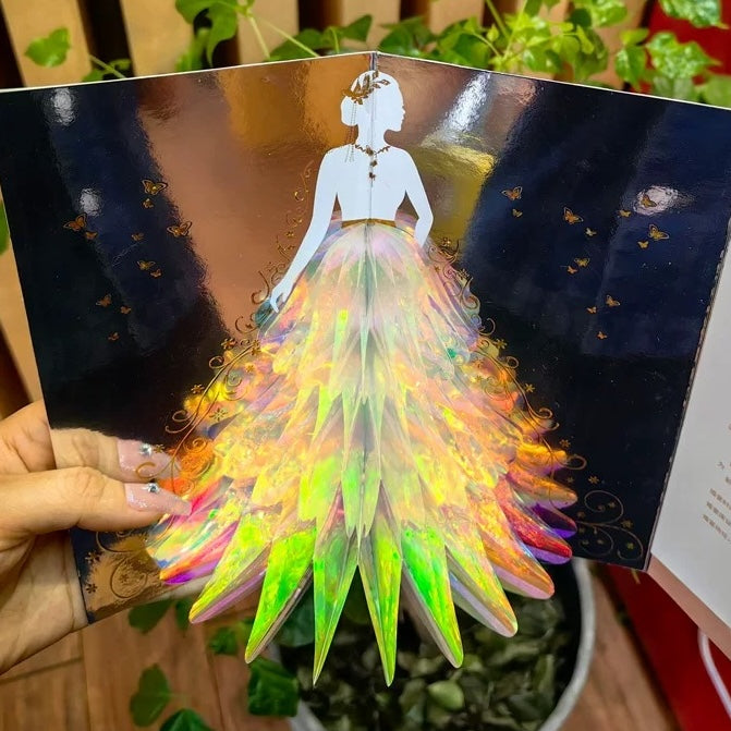 3D Wedding Card - Sparkling Lady with Wedding Dress Design