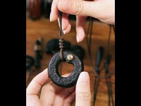 Black Sandal Wood Circle Pendant