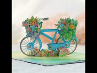 3D Gift Card - Flower Bicycle Birthday Gift Card